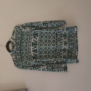H & M green and white blouse.  Size 2